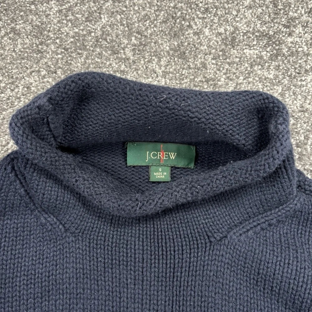 J.Crew 1988 Cotton Rollneck Knit Sweater Mens Small Blue J0782 Oarsman